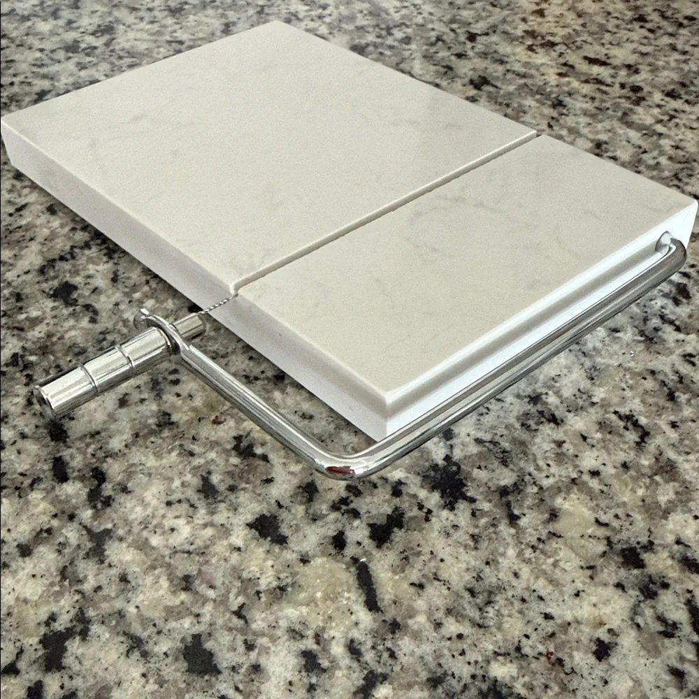 Marble Cheese Slicer with Silver Handle